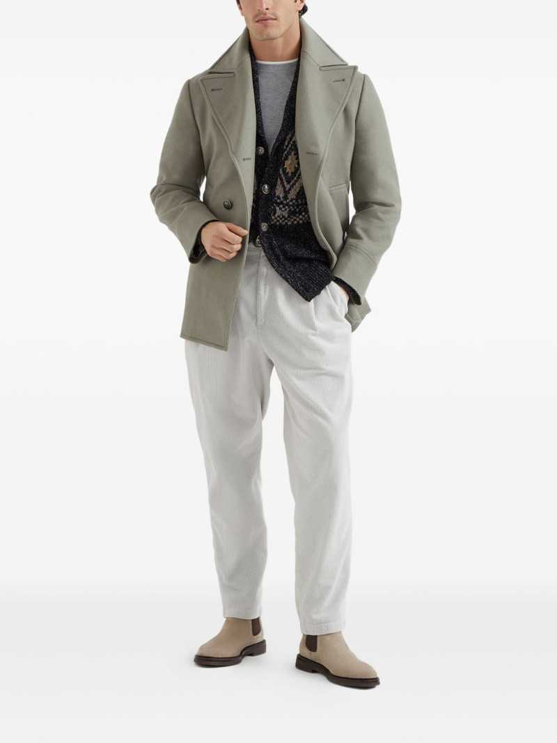Brunello Cucinelli double-breasted wool coat outlook