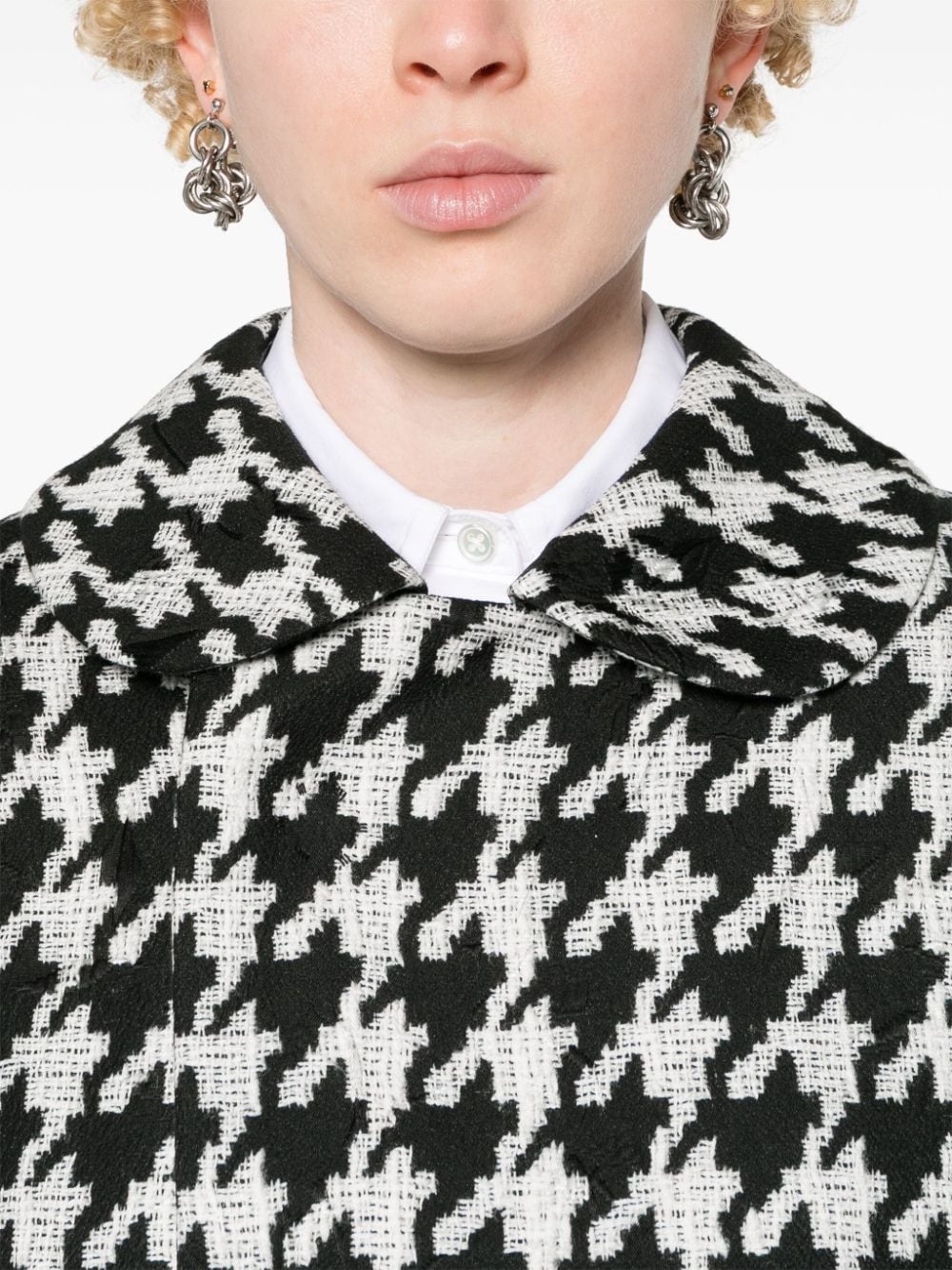 houndstooth-print jacket - 5