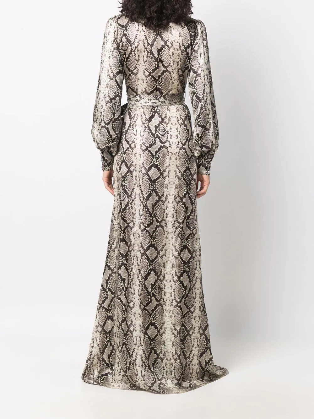 Python-print silk long dress - 4