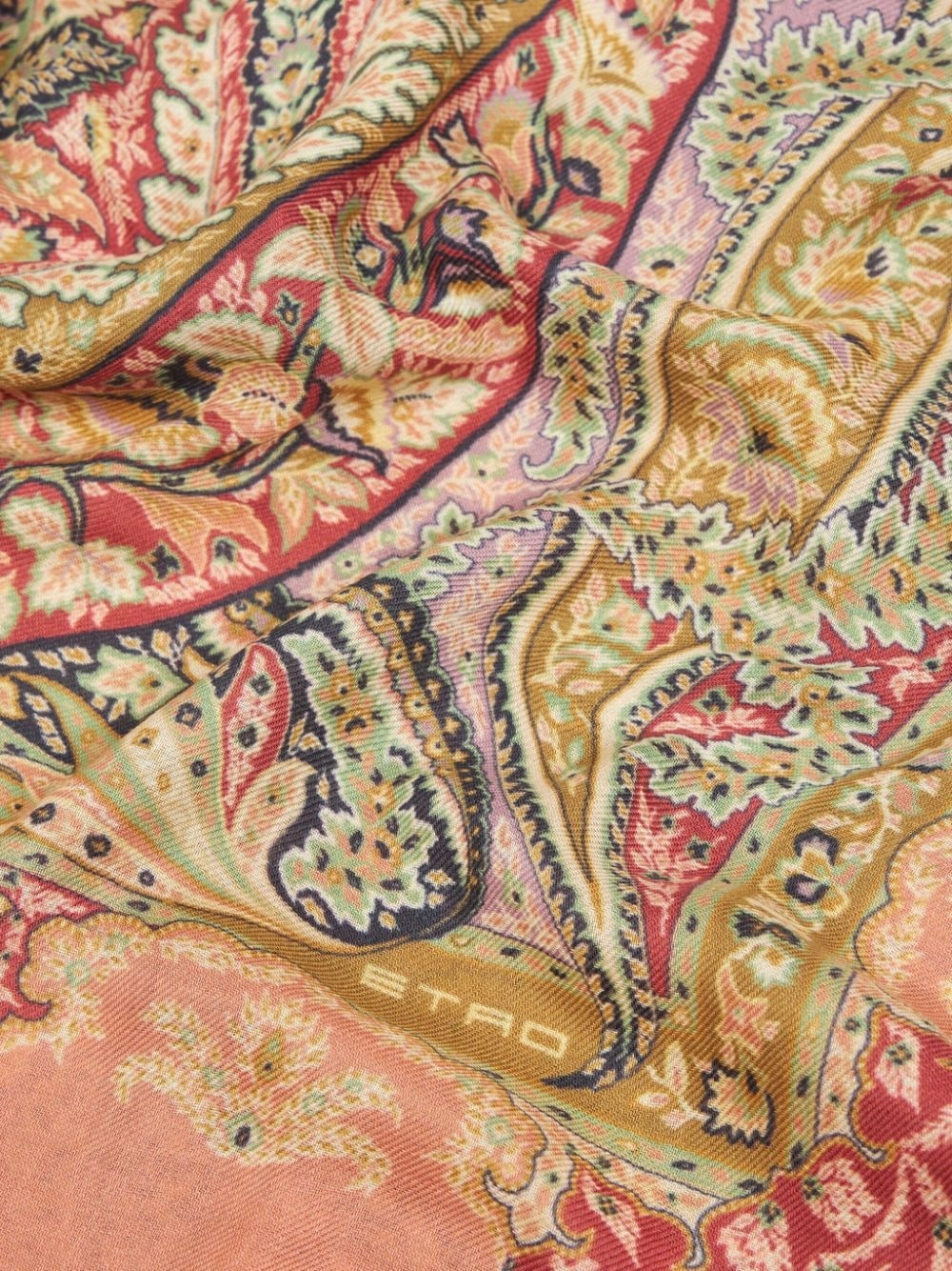 paisley-print frayed-edge scarf - 2