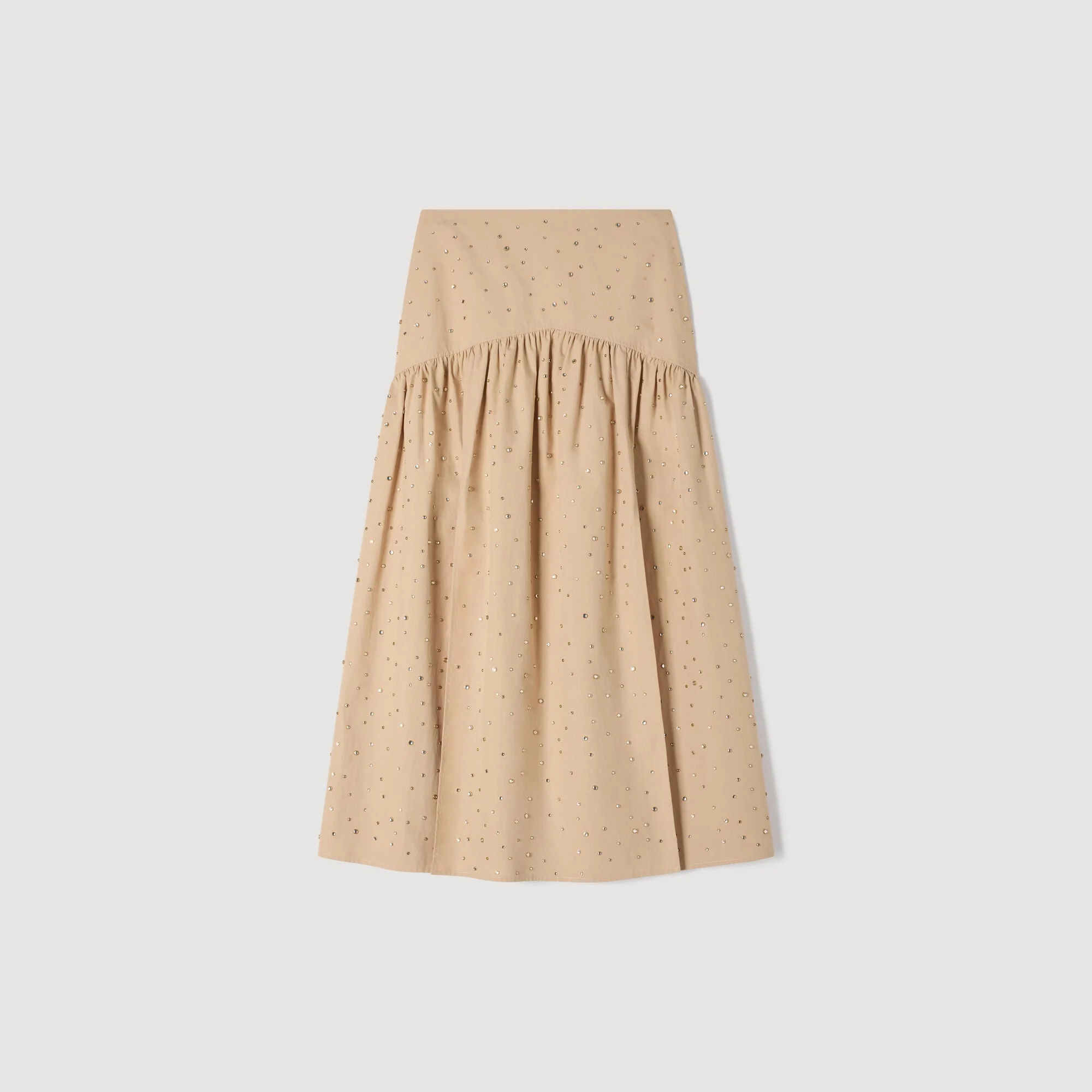 MAXI RHINESTONE COTTON SKIRT - 1