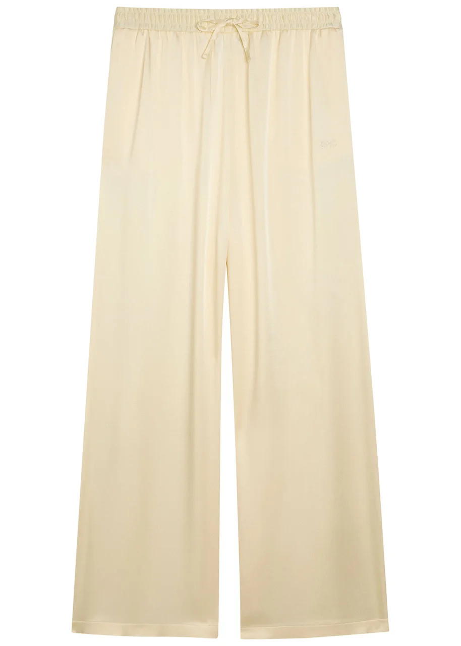 Stella Mccartney Logo-embroidered Satin Trousers - 1