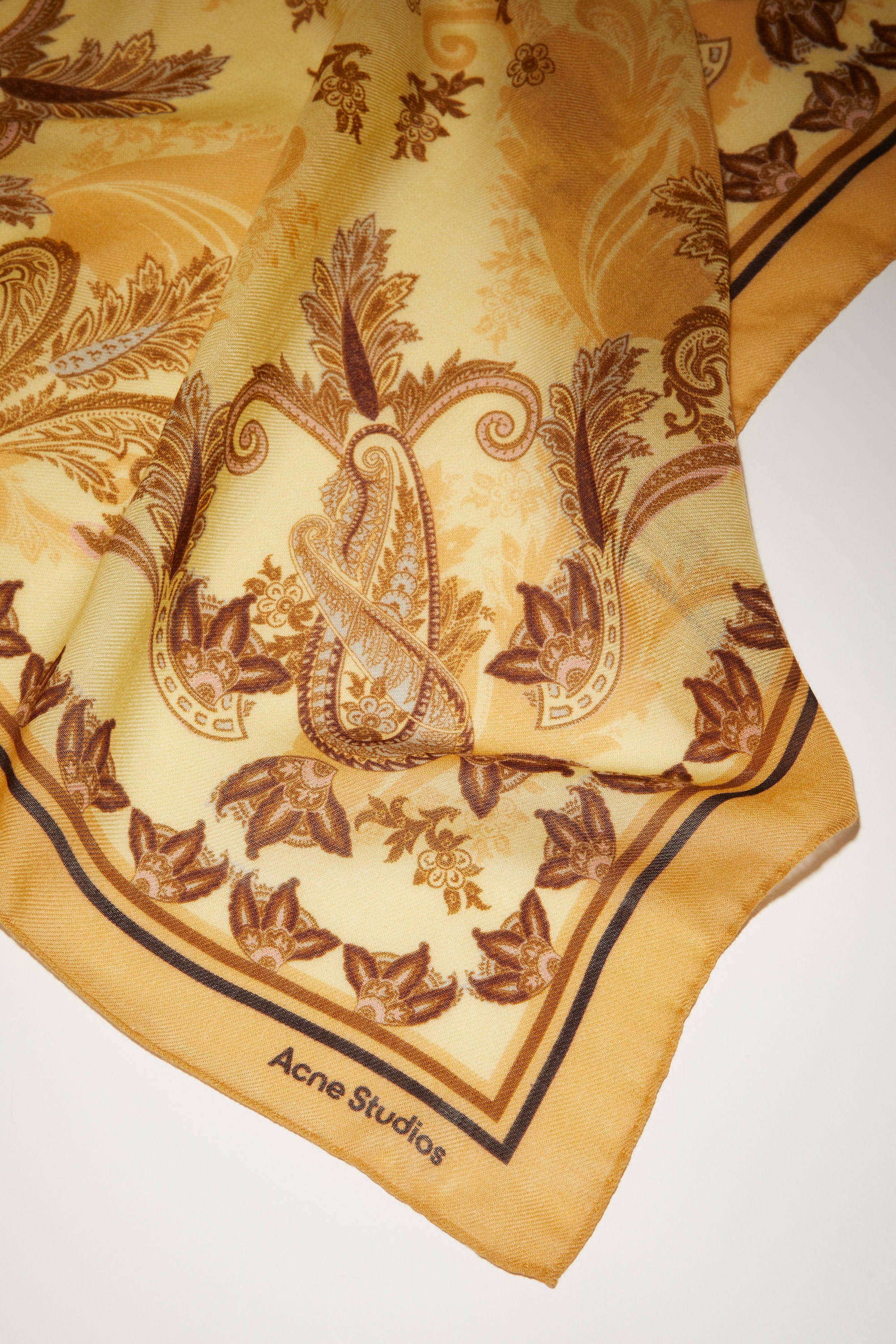 Printed cashmere scarf - Honey yellow - 4