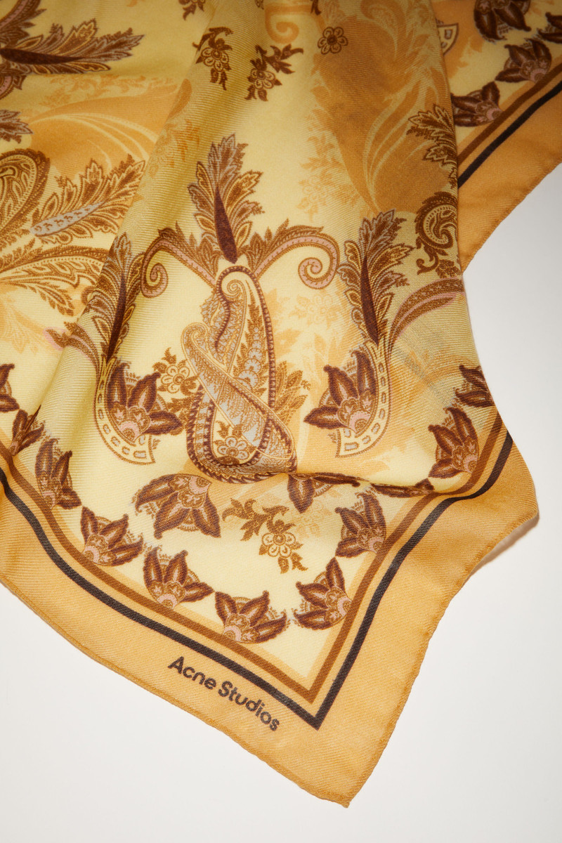 Printed cashmere scarf - Honey yellow 4