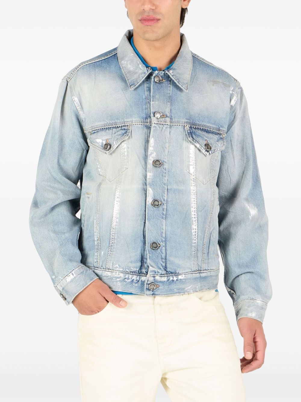 distressed denim jacket - 2