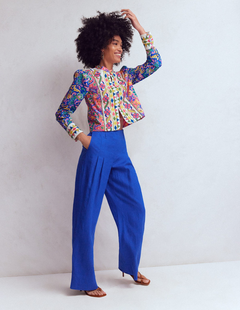 Printed Trim Jacket-Multi, Enchanting Bouquet 9