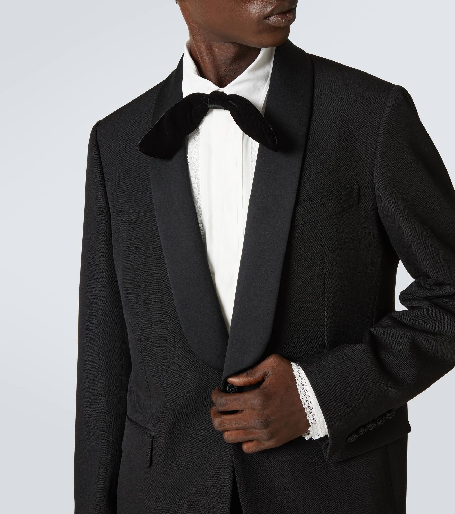 Virgin wool tuxedo jacket - 5
