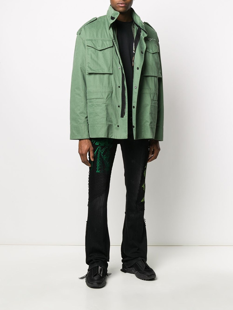 Off-White 겹쳐 쌓이는 flared 청바지 outlook