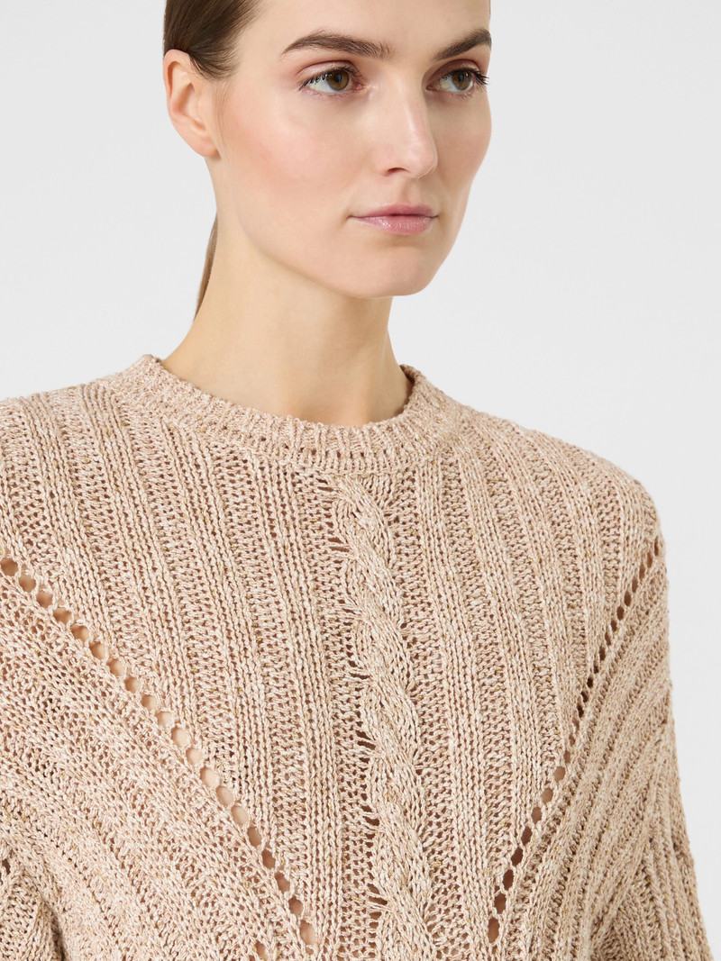 TIRSI Boxy-fit cotton and lurex jumper - NATURAL 5