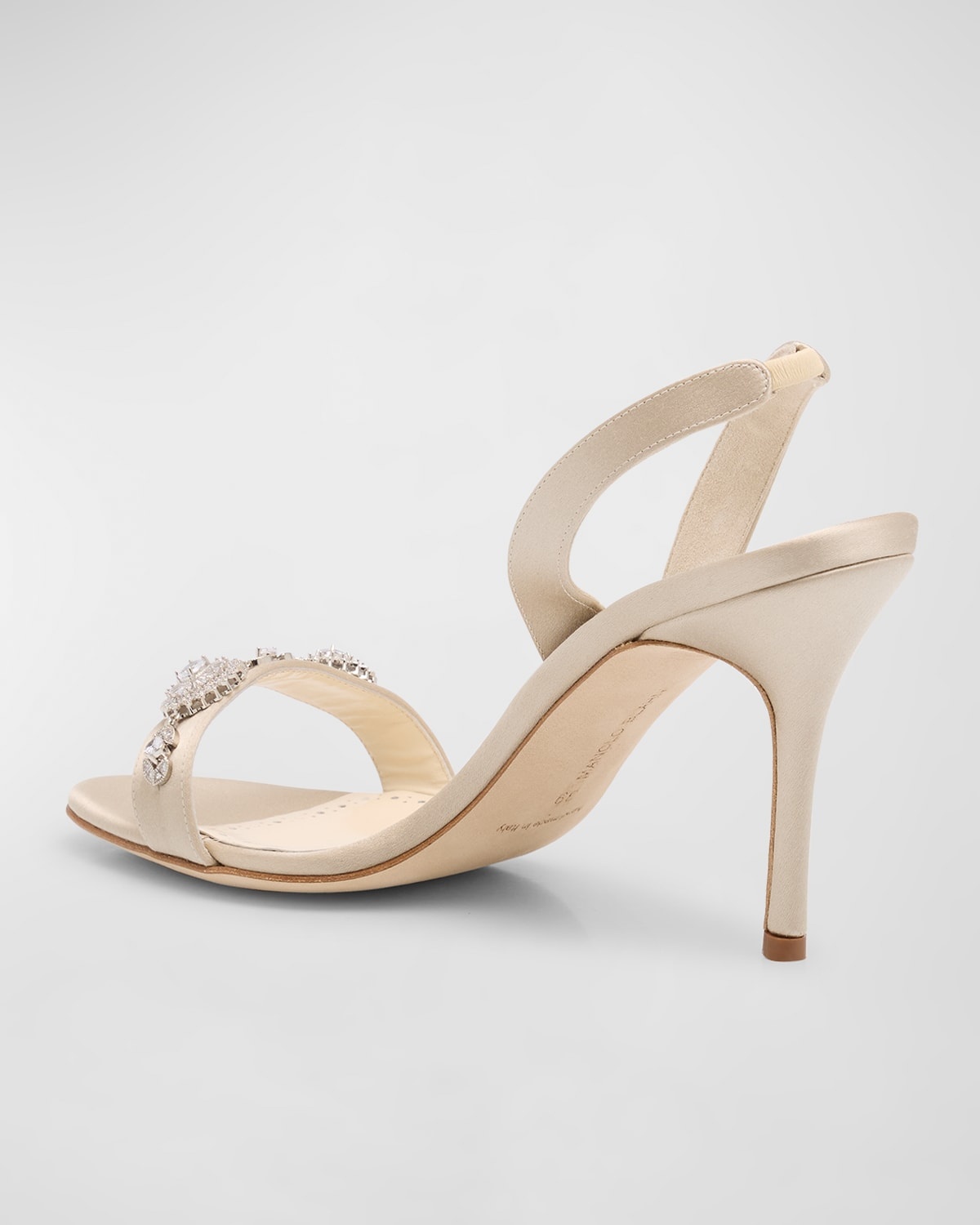 Crystal Satin Halter Sandals - 5