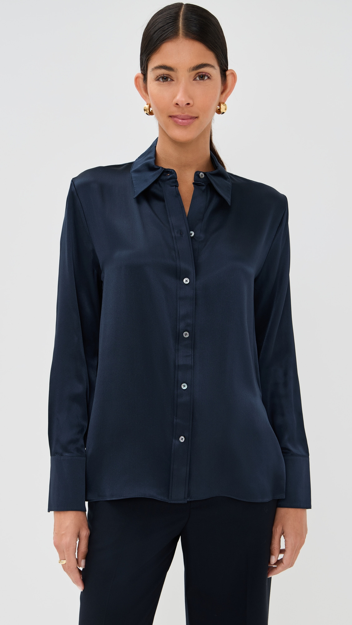 Joey Button Down Silk Top - 6