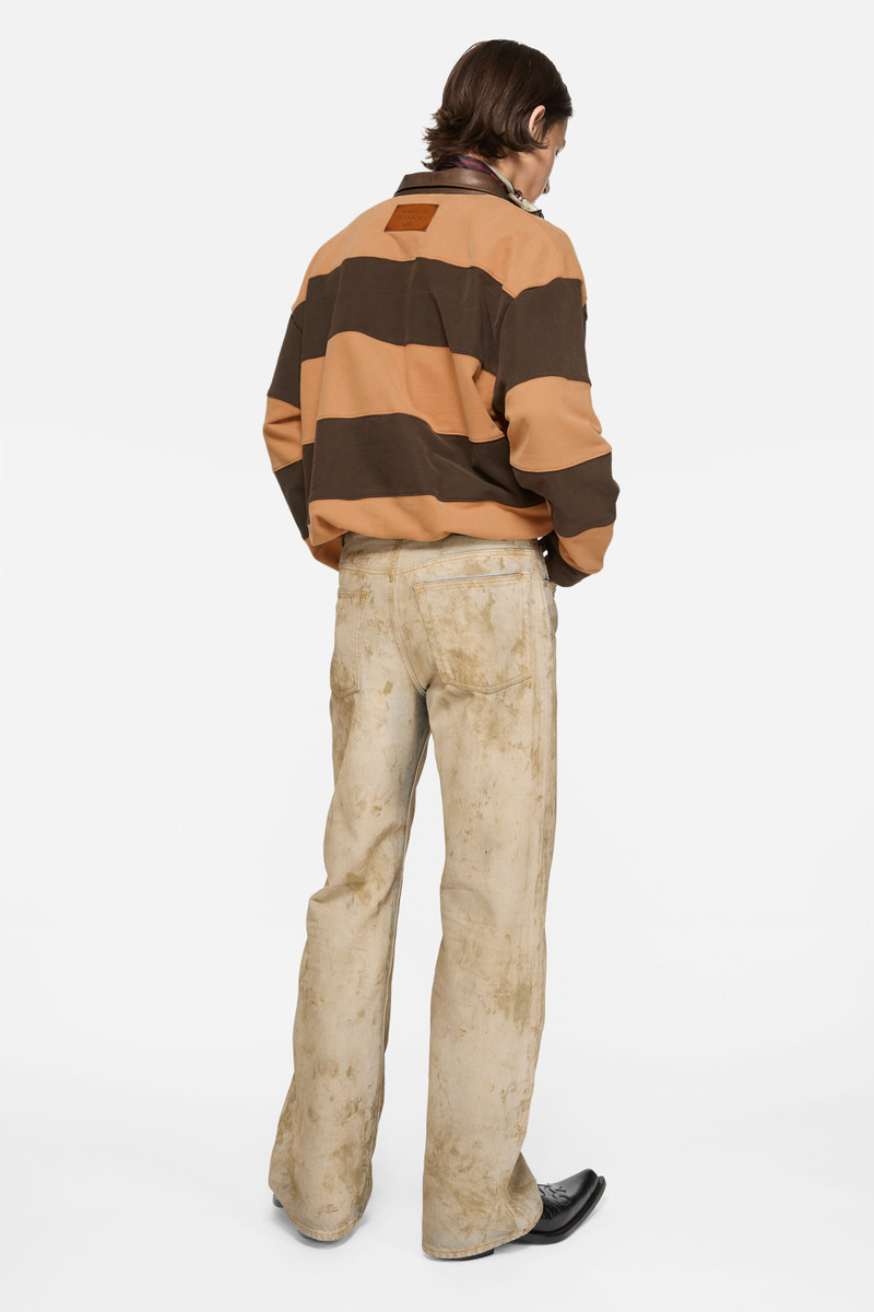 Striped polo sweater - Dark brown/cognac brown 3