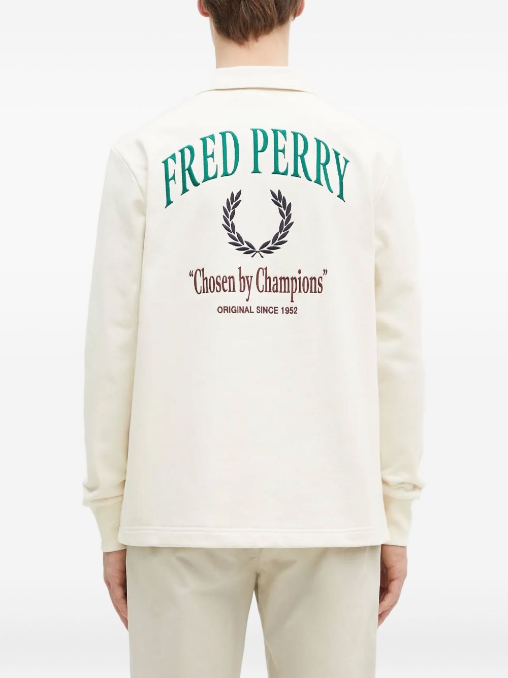 embroidered-pocket long-sleeve polo shirt - 4