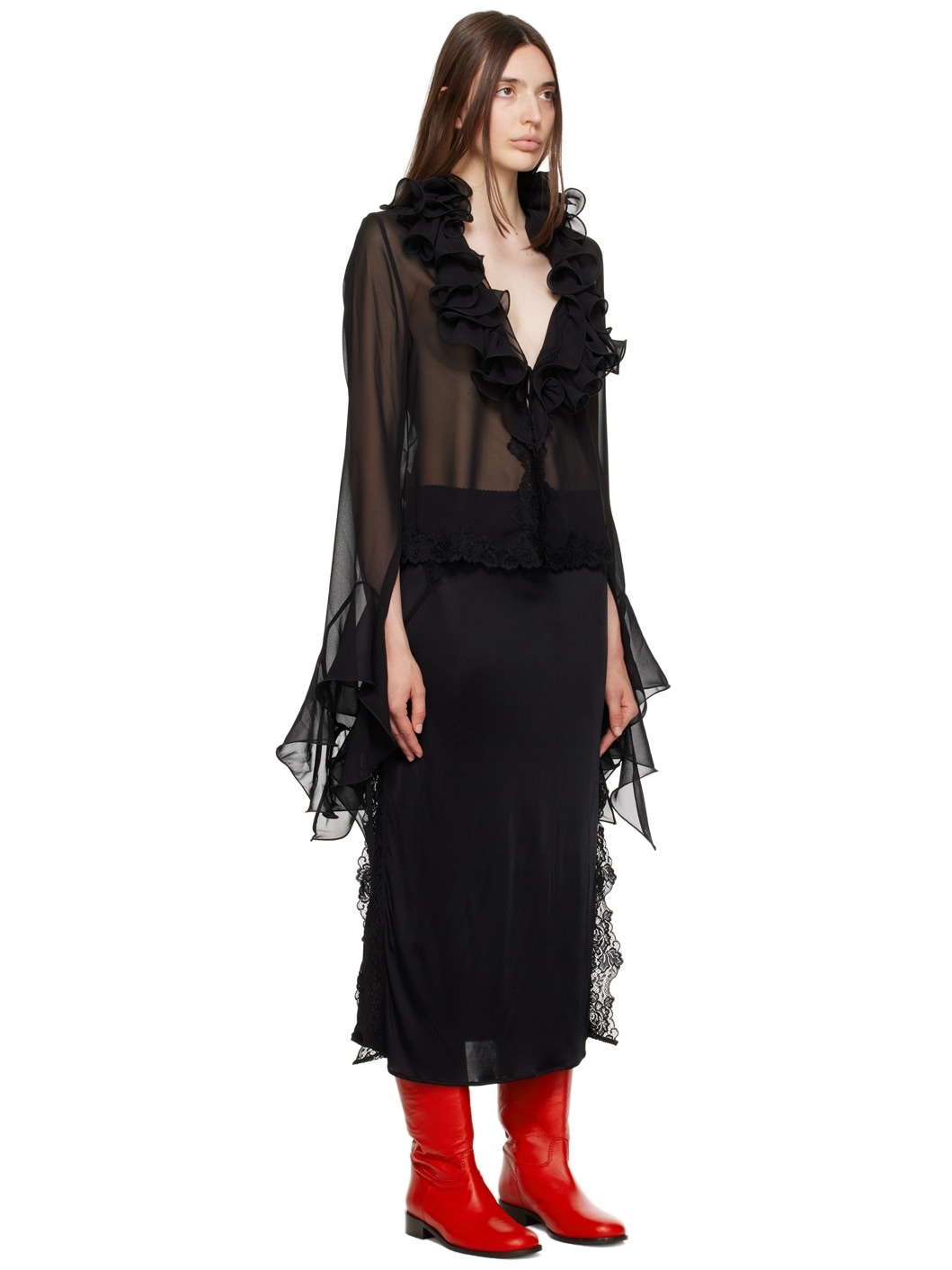 Black FrouFrou Blouse - 2
