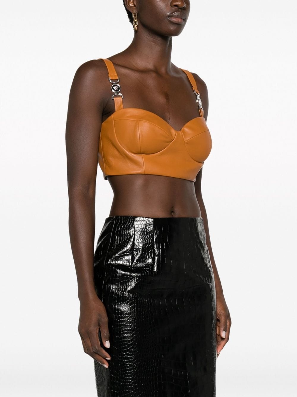 Medusa '95 leather bustier top - 3