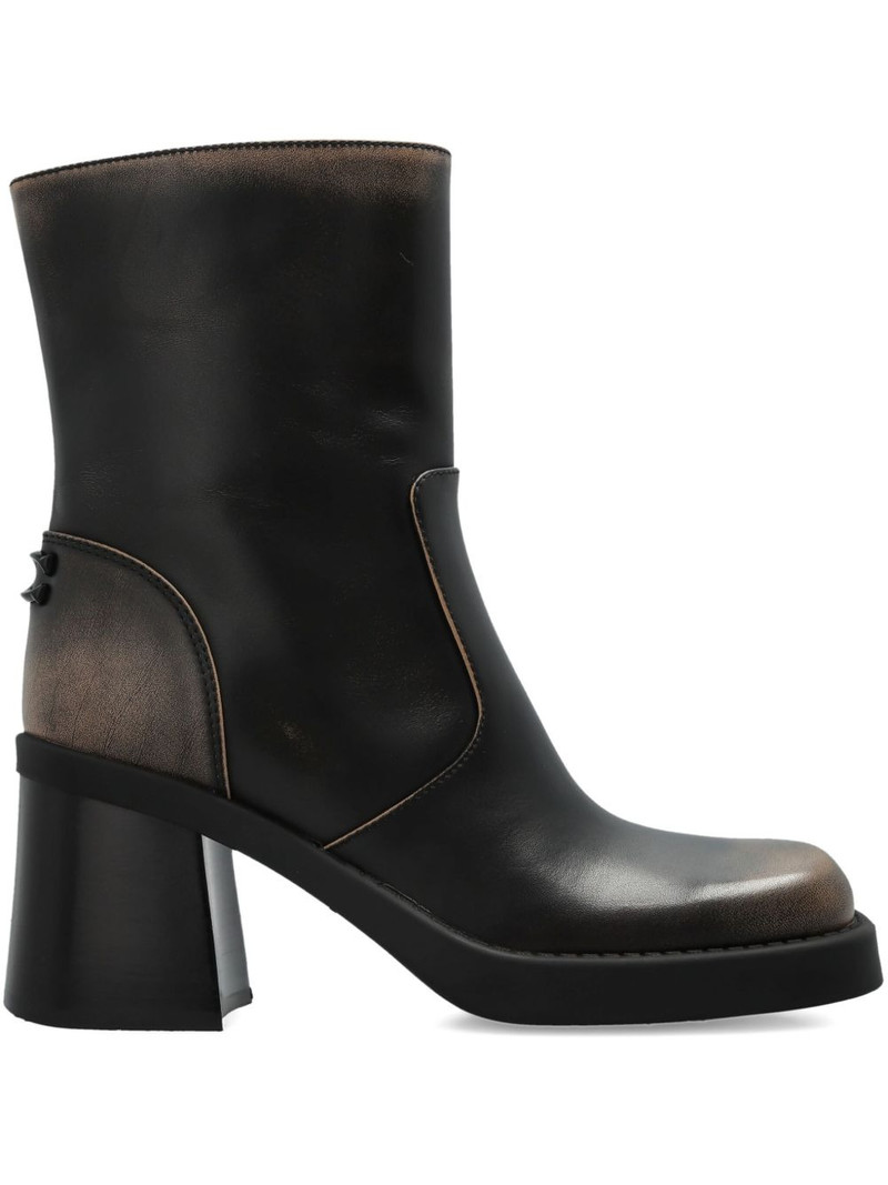 leather block-heel ankle boots 1
