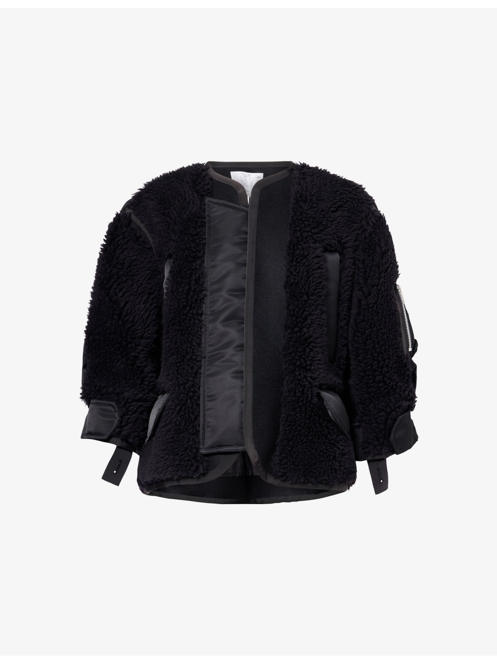 Contrast-Trims Faux-Shearling Blouson Jacket - 1