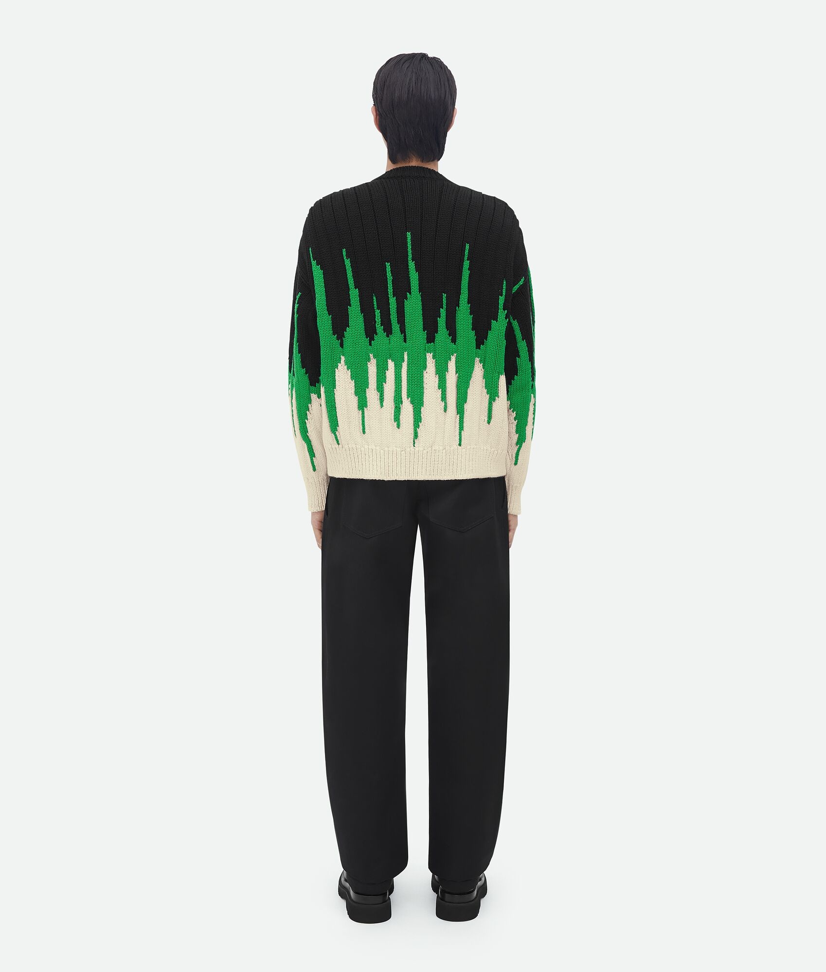 wool graphic knit jumper - 3