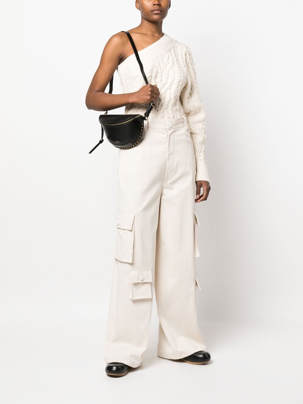logo-print leather belt bag - 2