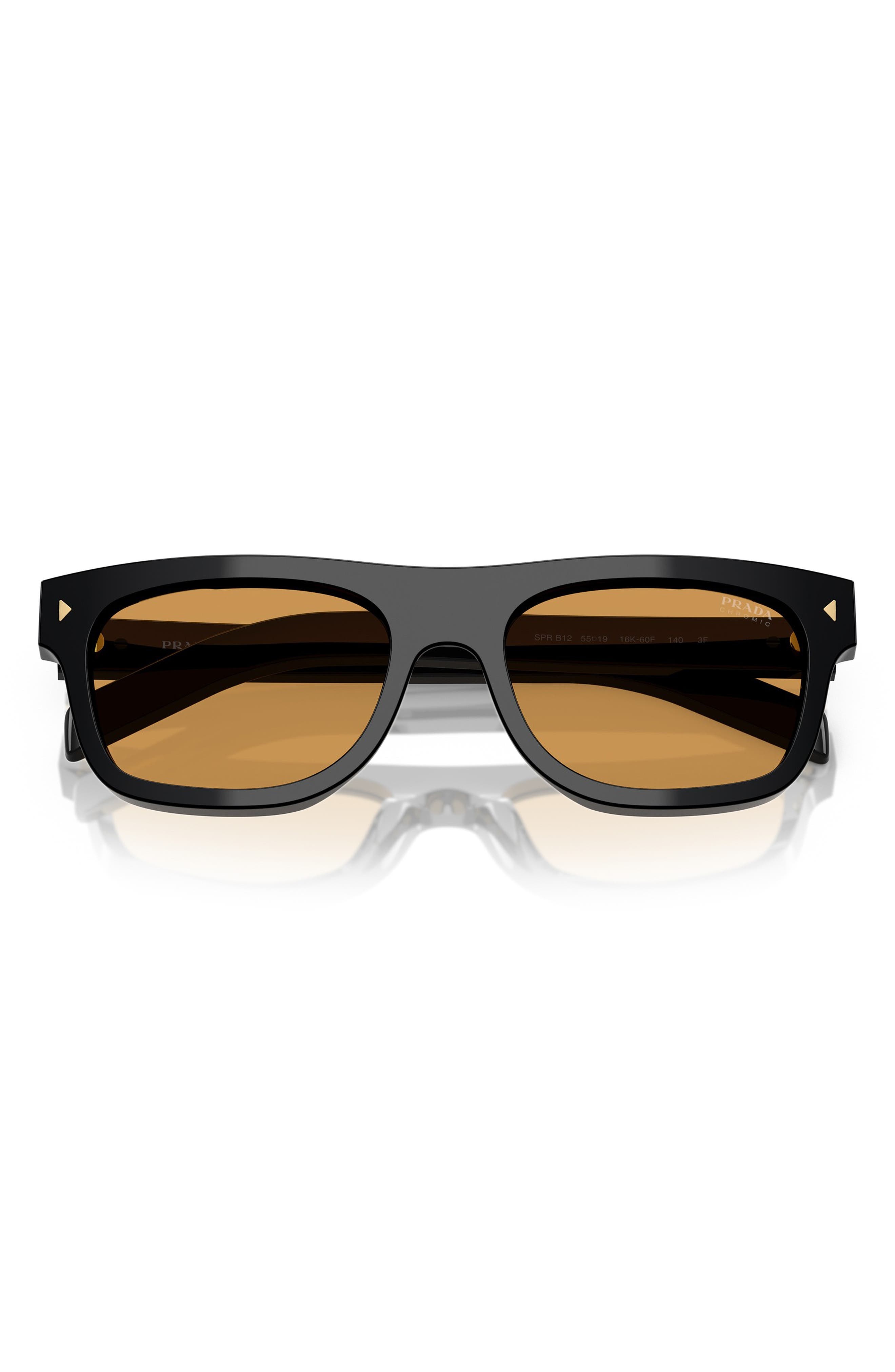 Prada 55mm Pillow Sunglasses in Black at Nordstrom - 5