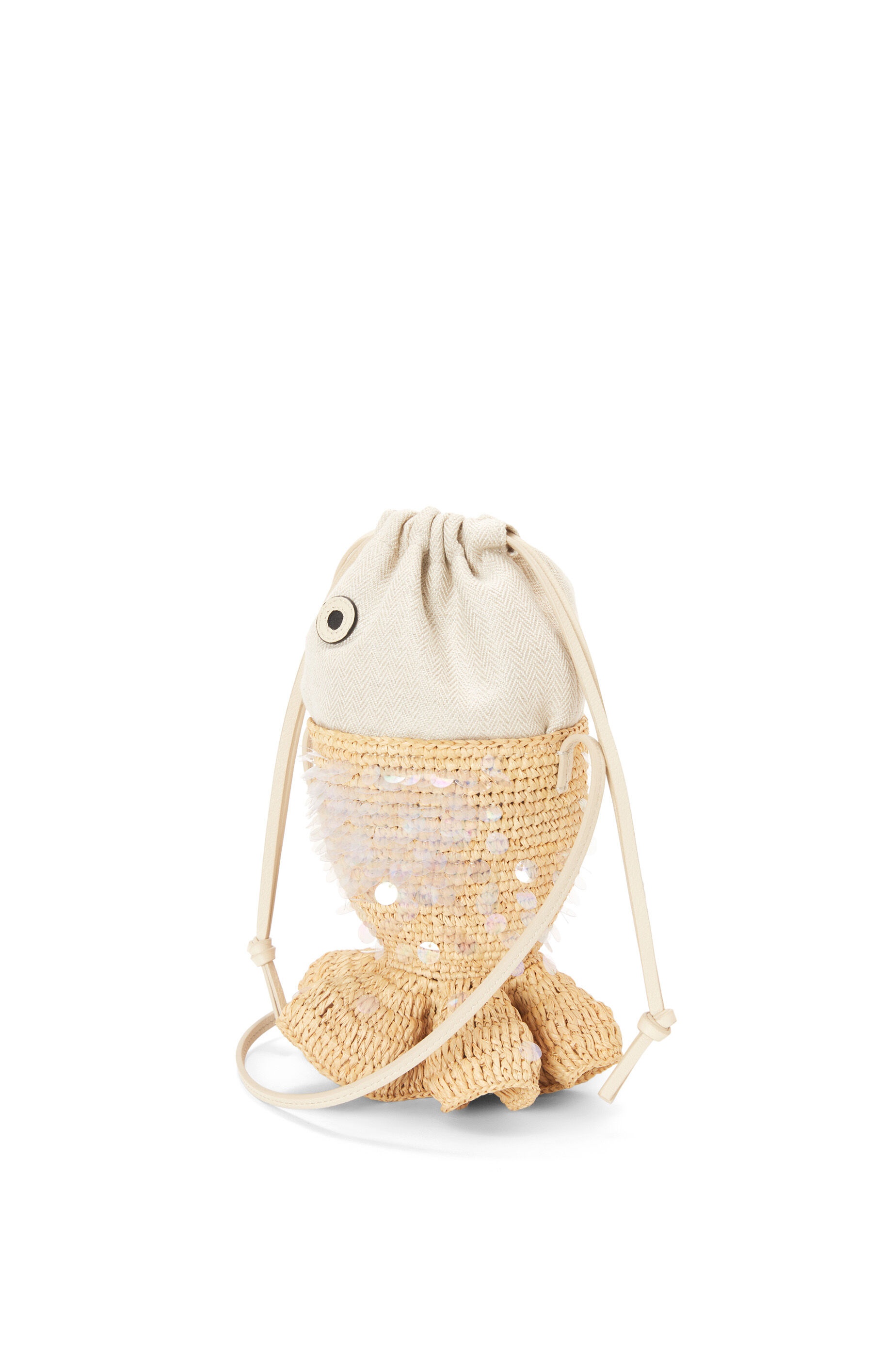Fish pouch in canvas and raffia - 3