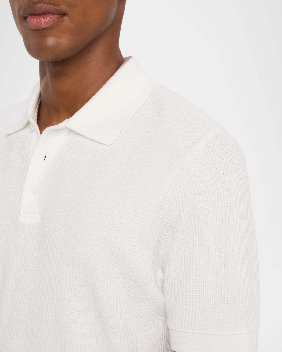 Men's Variegated Textured Stripe Polo Shirt - 5