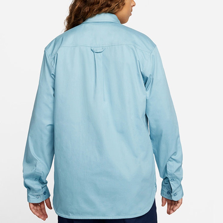 Nike SB Woven Skate Long-Sleeve Button Down 'Blue' DQ6288-494 - 5