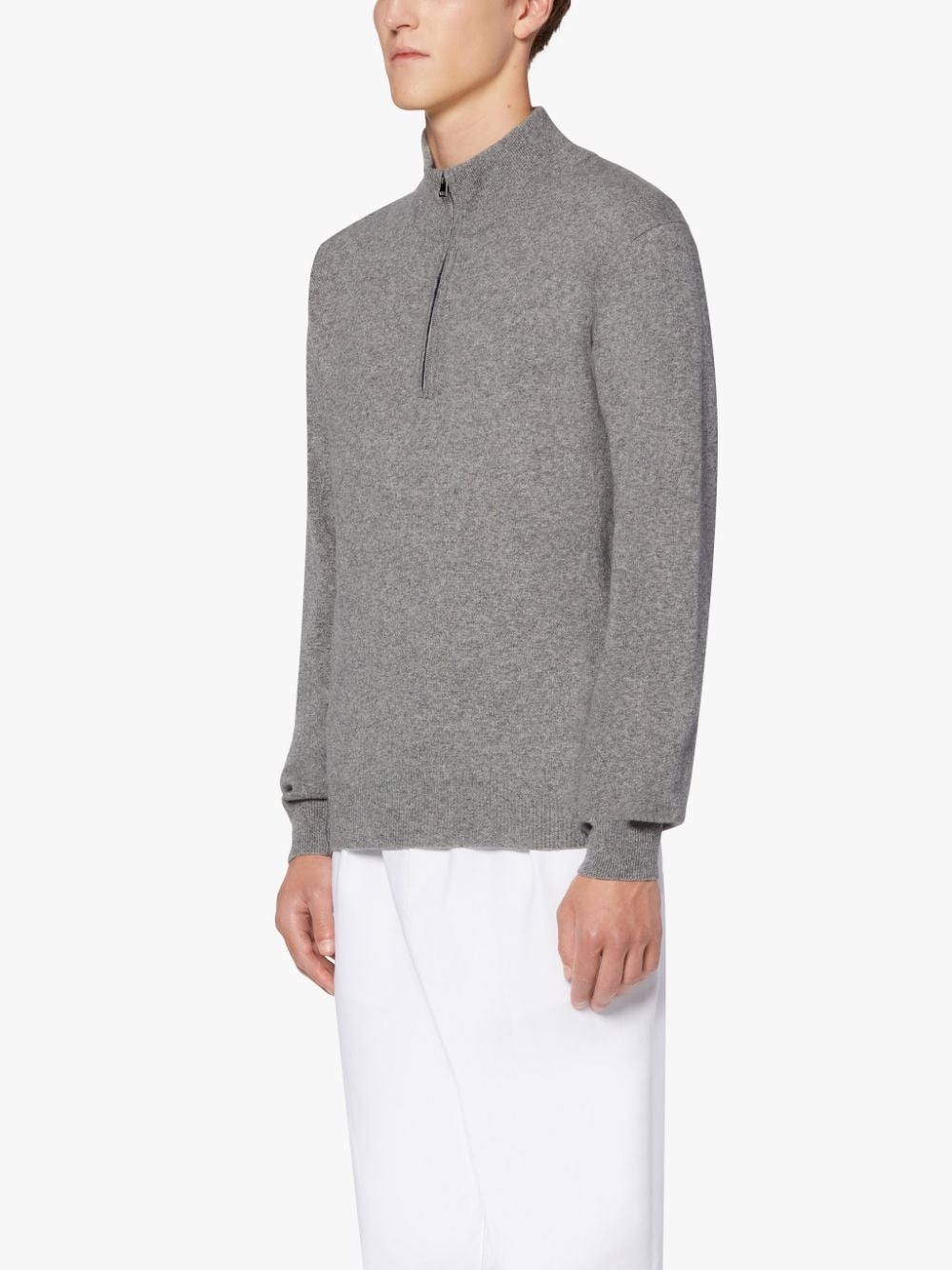 IN AND OUT GREY WOOL SWEATER | GKM-203 - 3