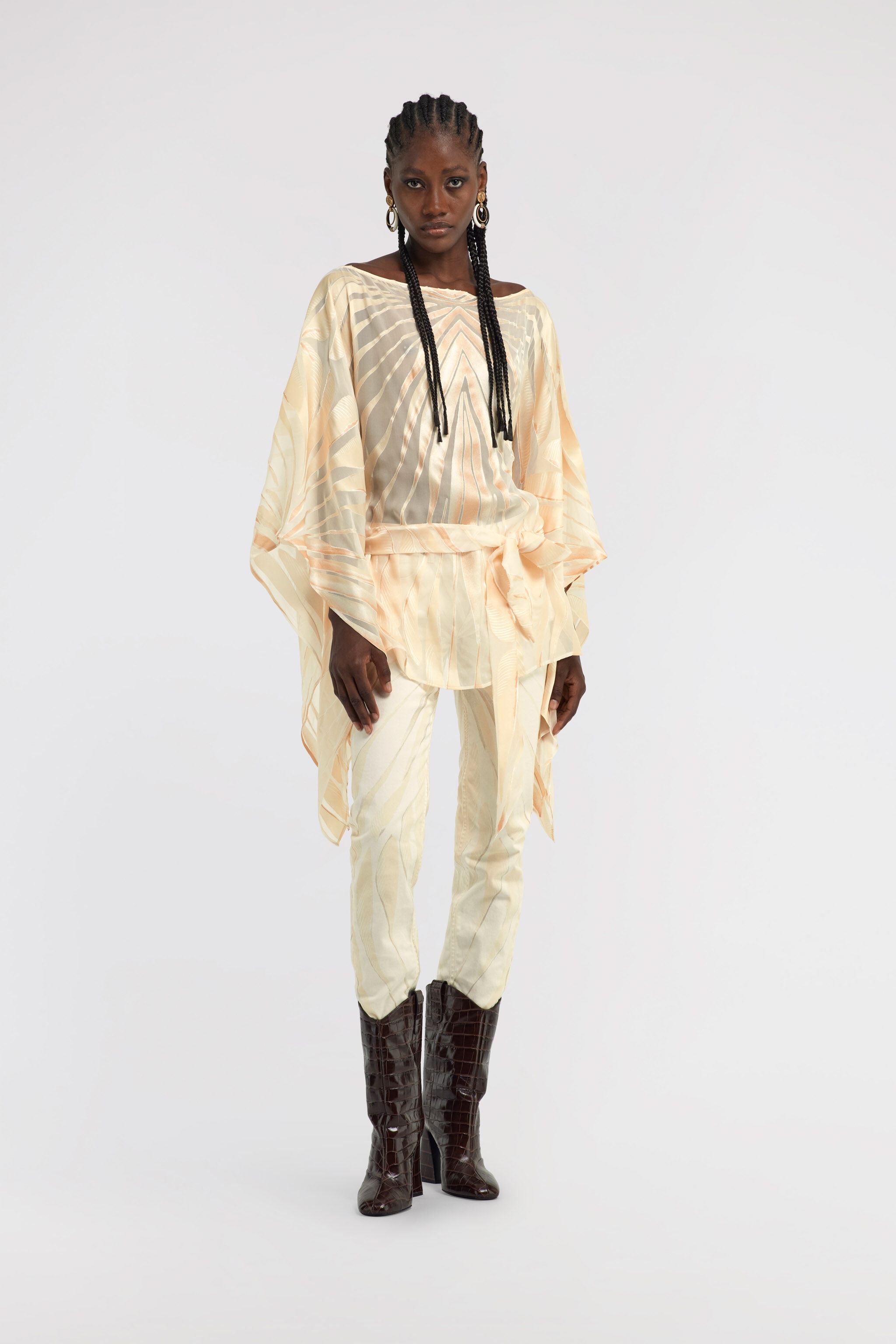 Ray Of Gold Print Satin Caftan - 2