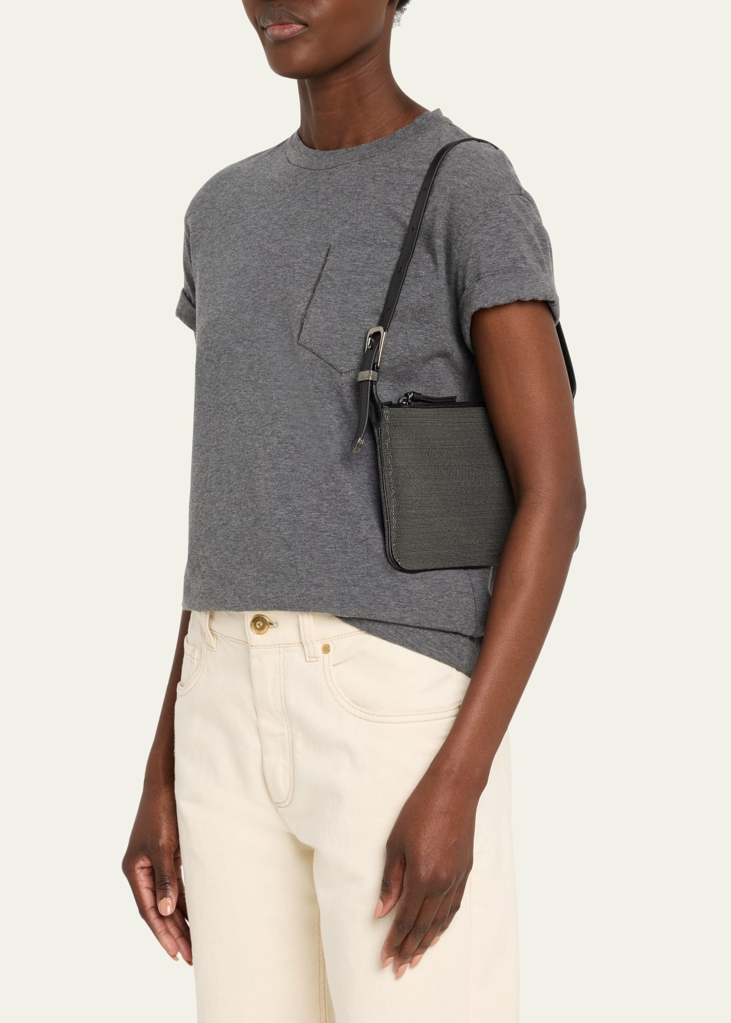 Allover Monili Leather Shoulder Bag - 2