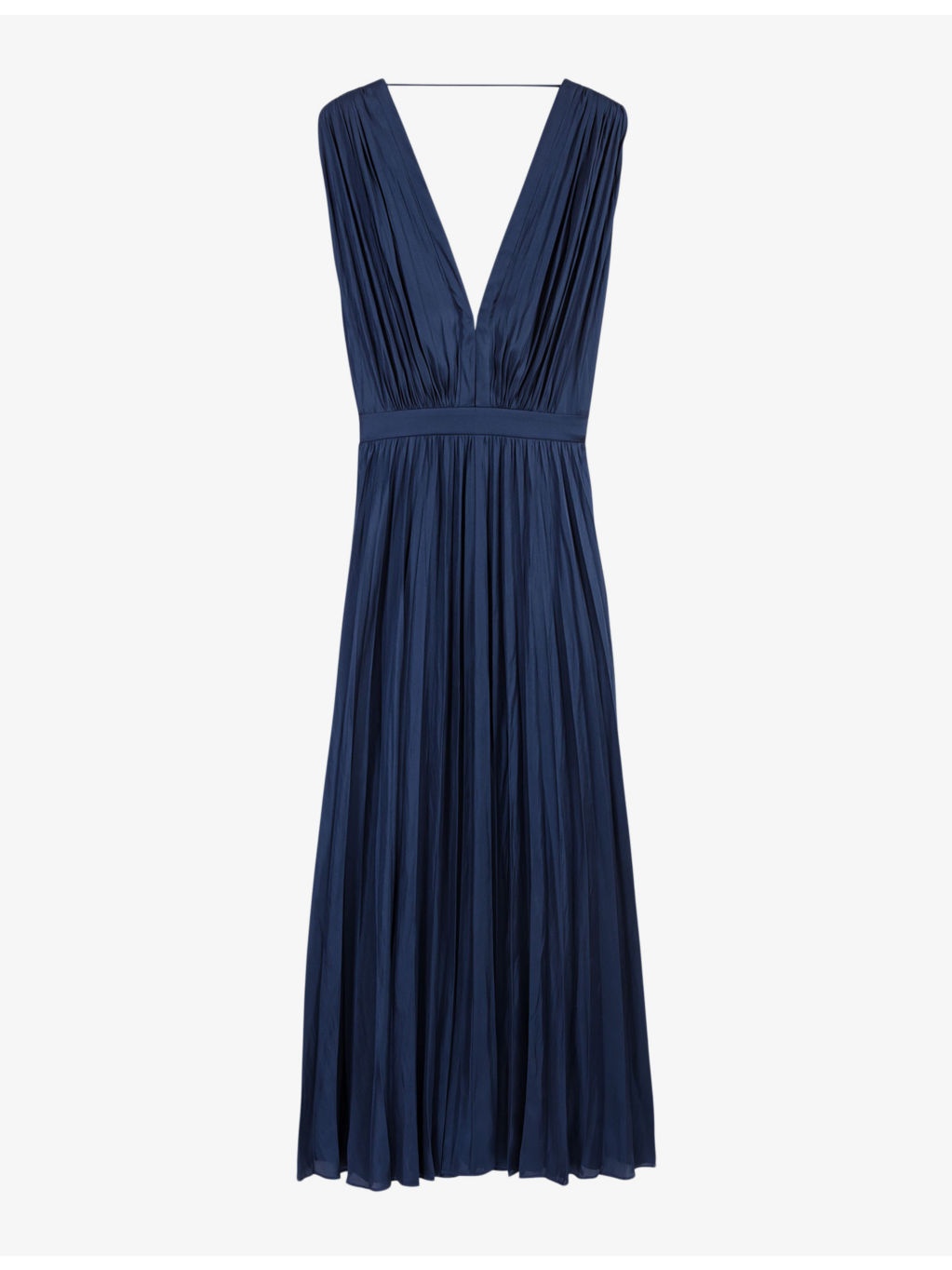 V-neck pleated woven maxi dress - 1