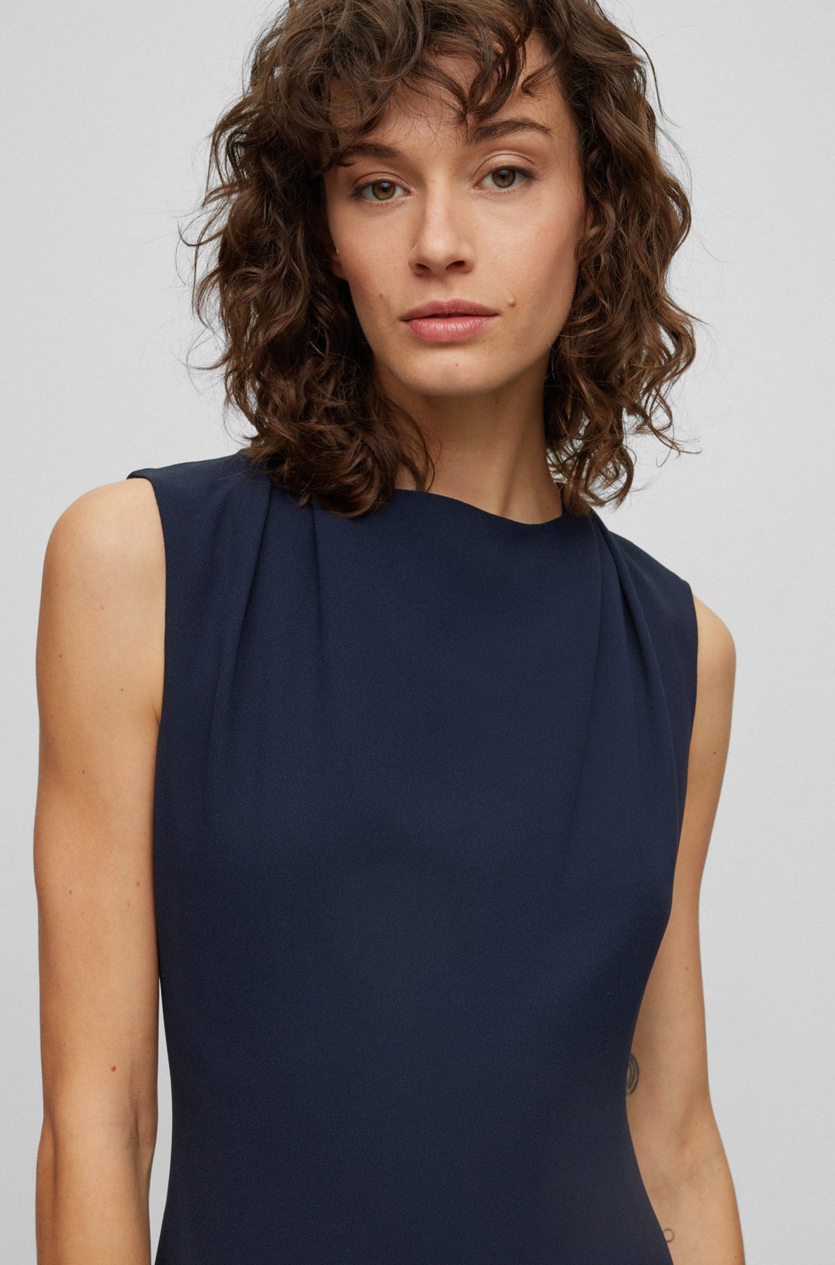 SLIM-FIT BUSINESS DRESS WITH FEATURE NECKLINE - 6