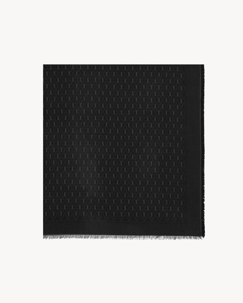 LARGE CASSANDRE SCARF IN WOOL JACQUARD, SILK AND COTTON BLEND 1