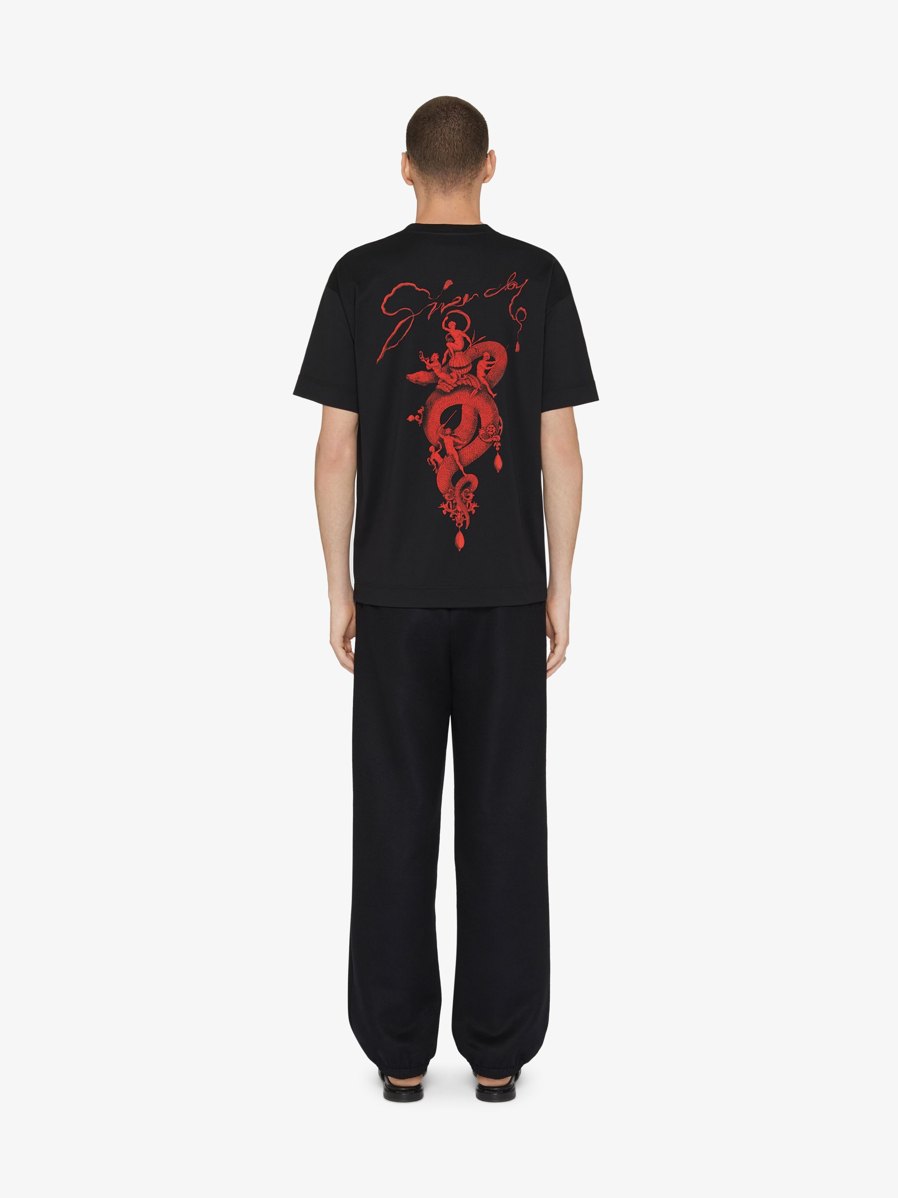 T-SHIRT IN COTTON WITH CHANDELIER AND SNAKE PRINT - 3
