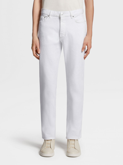 ZEGNA WHITE RINSE-WASHED COTTON ROCCIA JEANS outlook