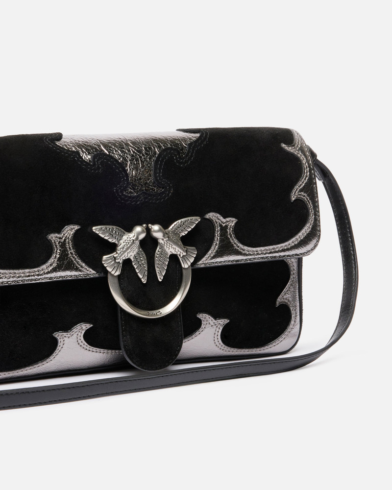 LOVE BAG ONE SLOUCHY MEDIUM SHOULDER BAG IN SUEDE WITH INLAYS 3