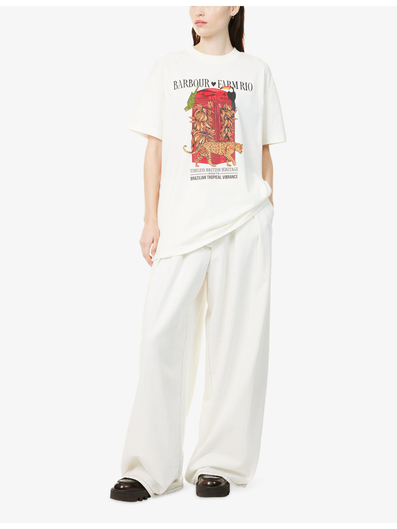 Barbour Barbour x FARM Rio Maria Clara Cotton-Jersey T-Shirt outlook