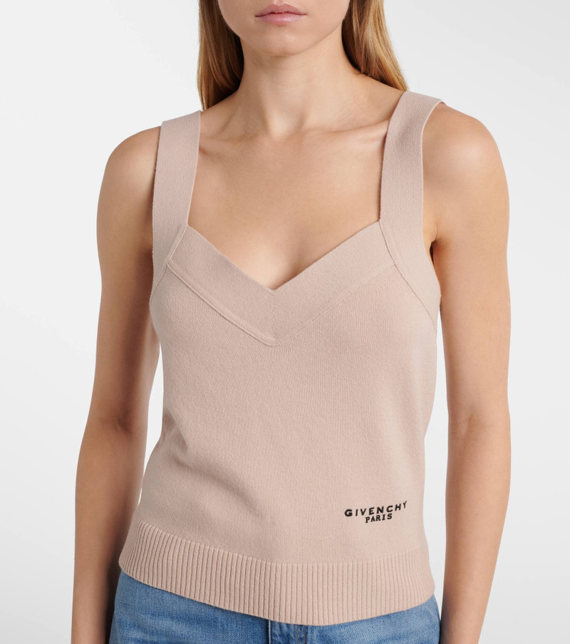 Logo wool and cashmere tank top 6