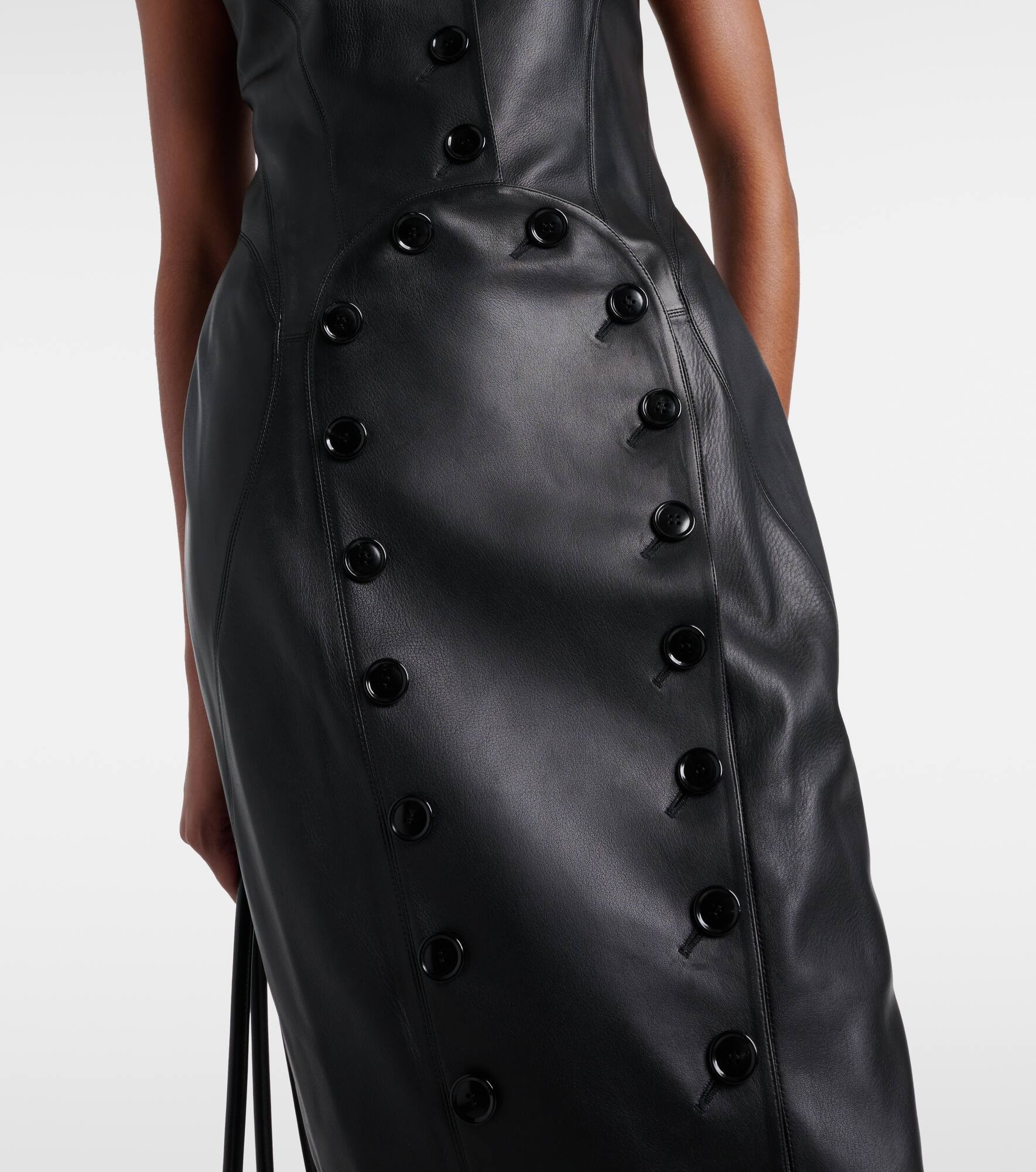 Leather midi dress - 5
