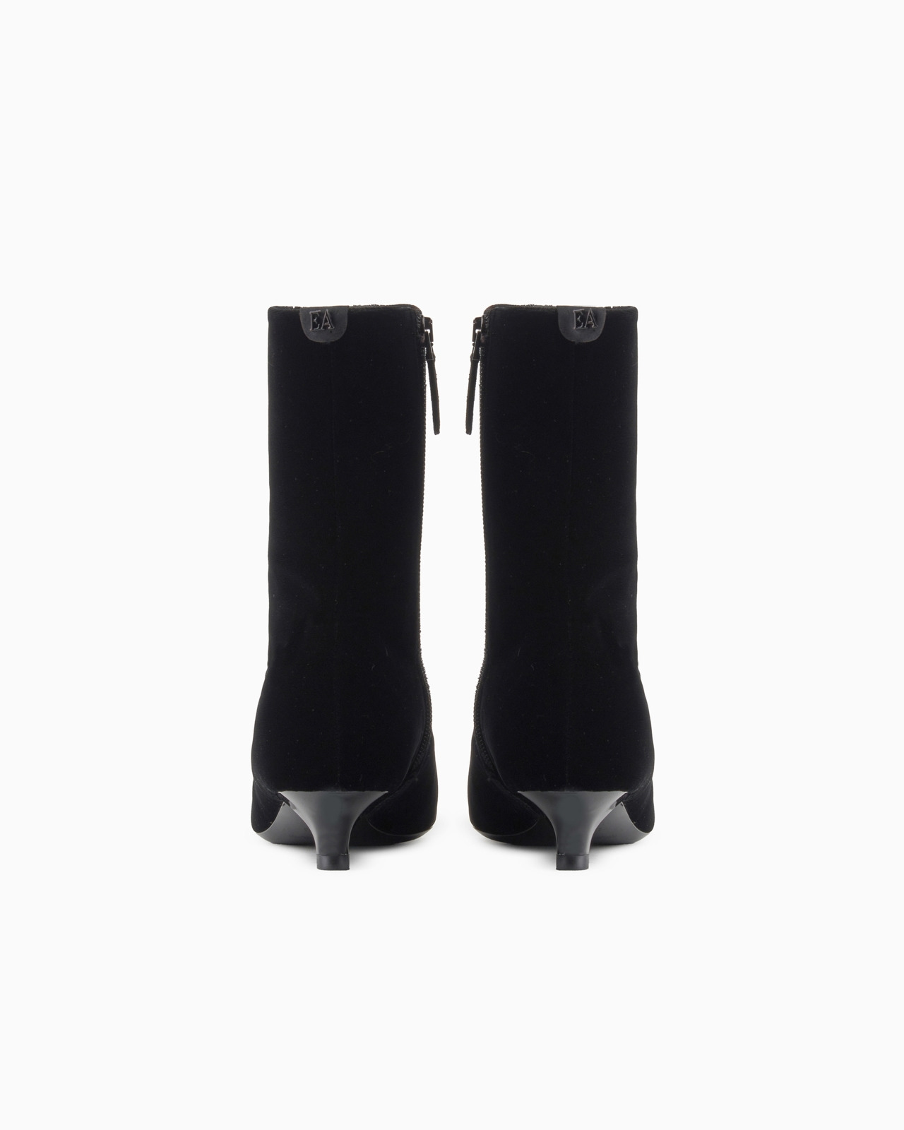 Velvet ankle boots with a kitten heel - 3