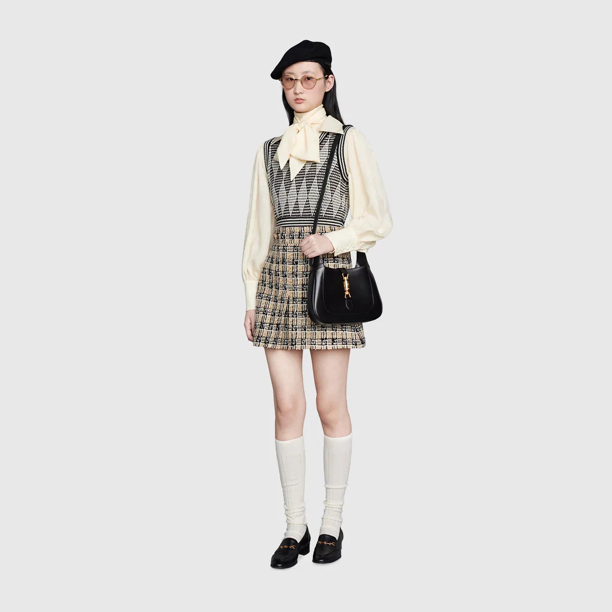 Square G check tweed skirt - 2