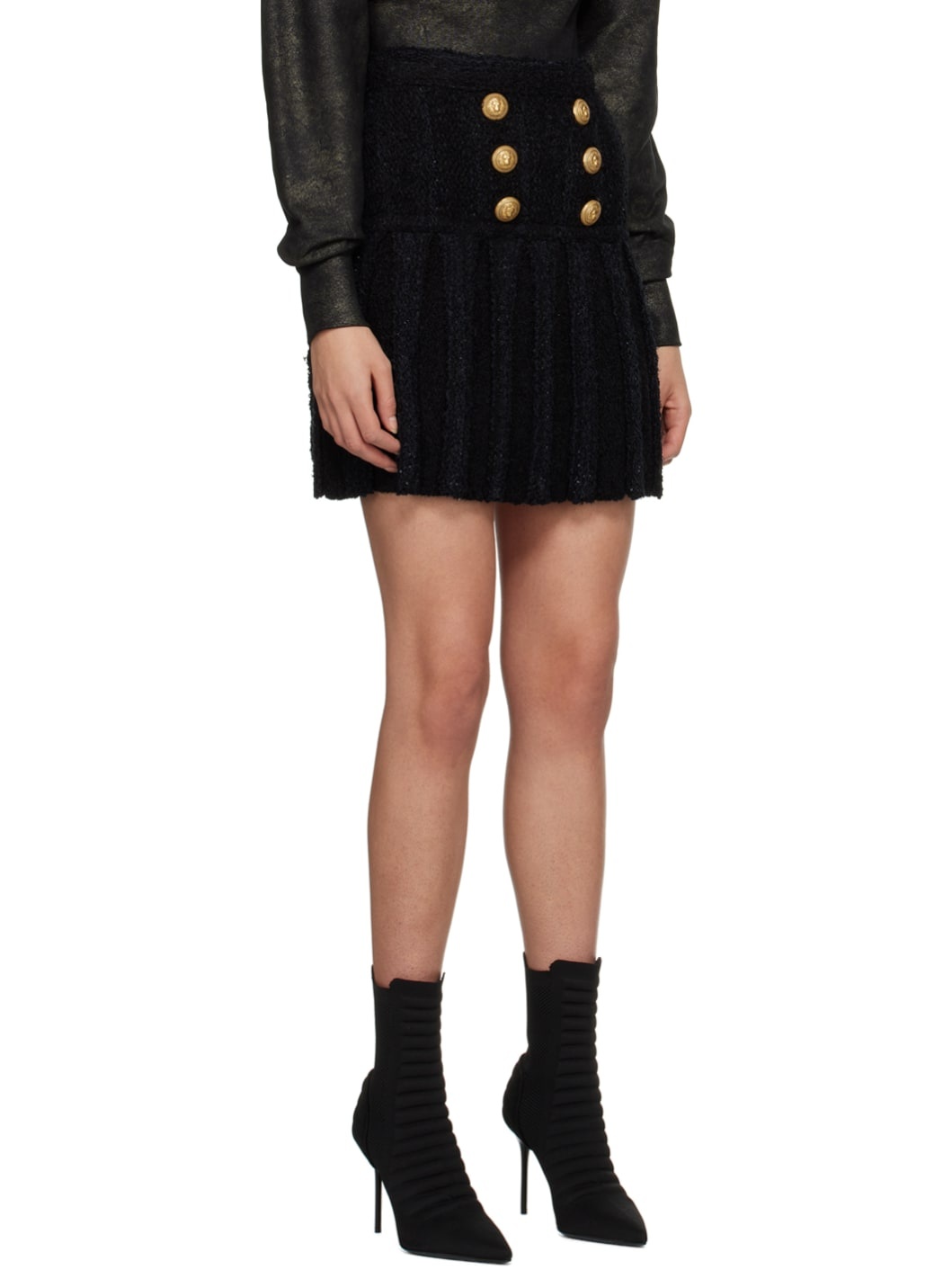 Black Pleated Miniskirt - 2