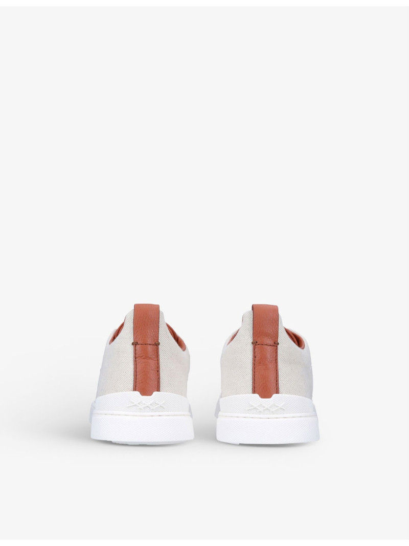 ZEGNA Triple Stitch canvas low-top trainers outlook