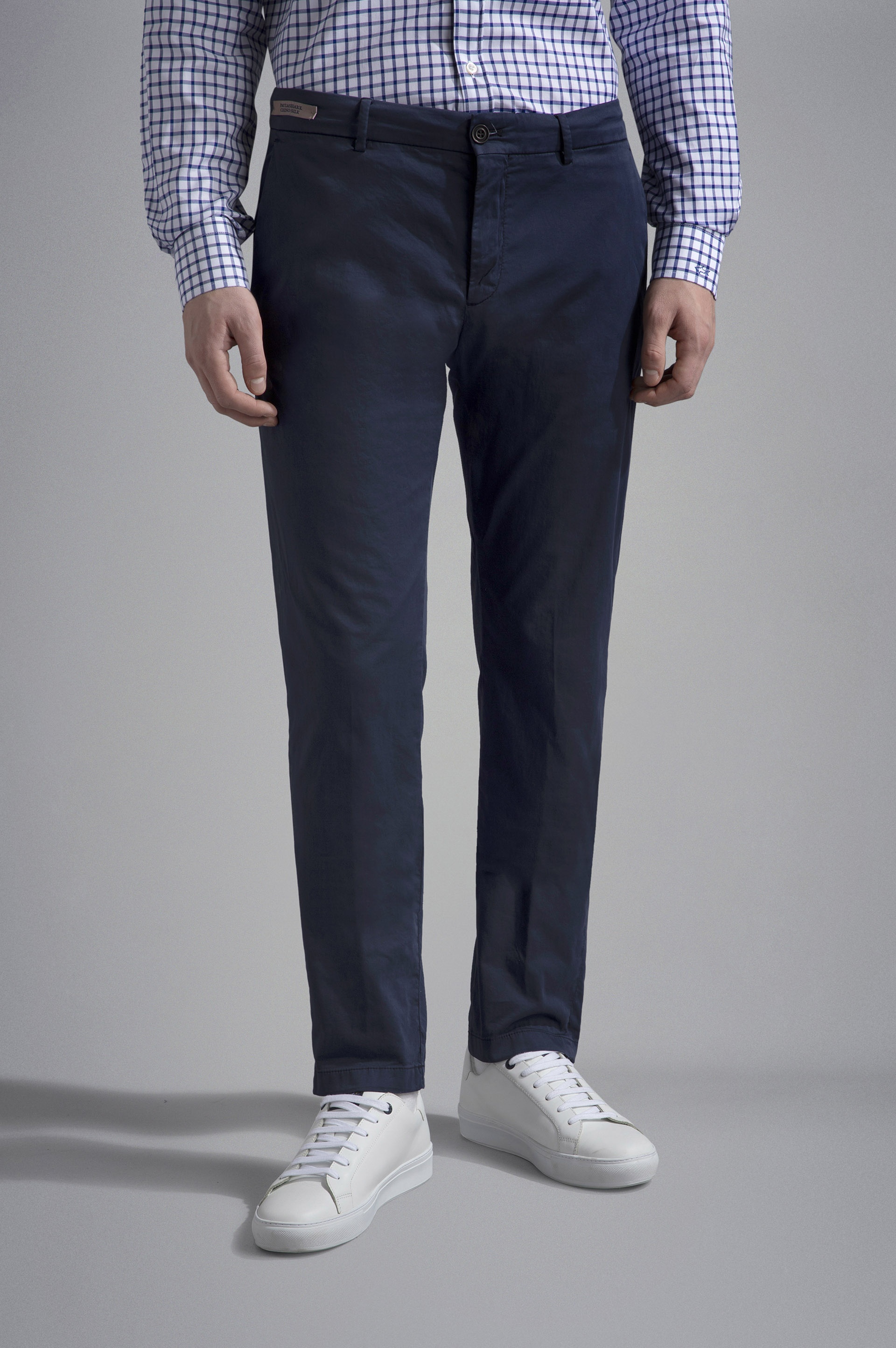SILK AND STRETCH COTTON CHINO TROUSERS - 6