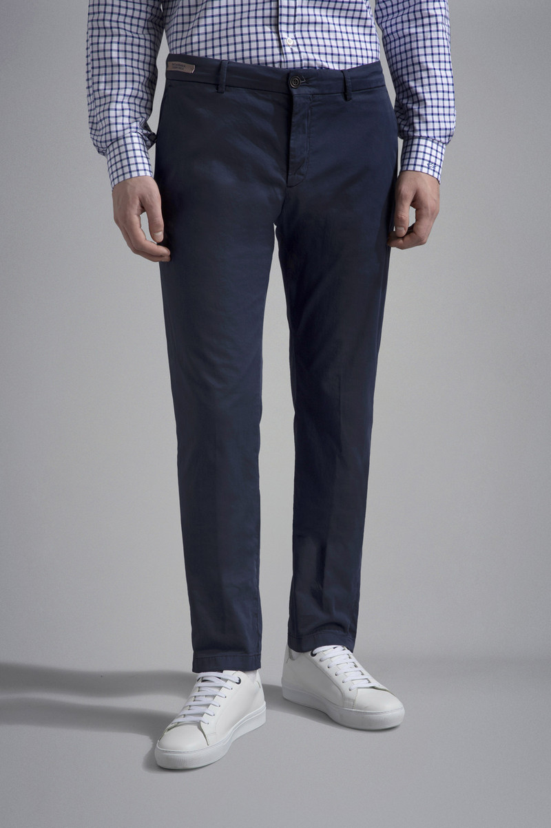 SILK AND STRETCH COTTON CHINO TROUSERS 6