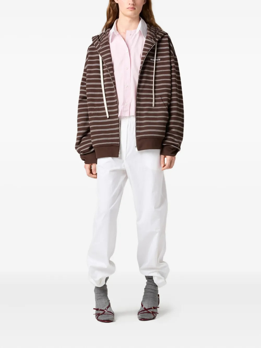 MIU MIU - Women Striped Hoodie - 4