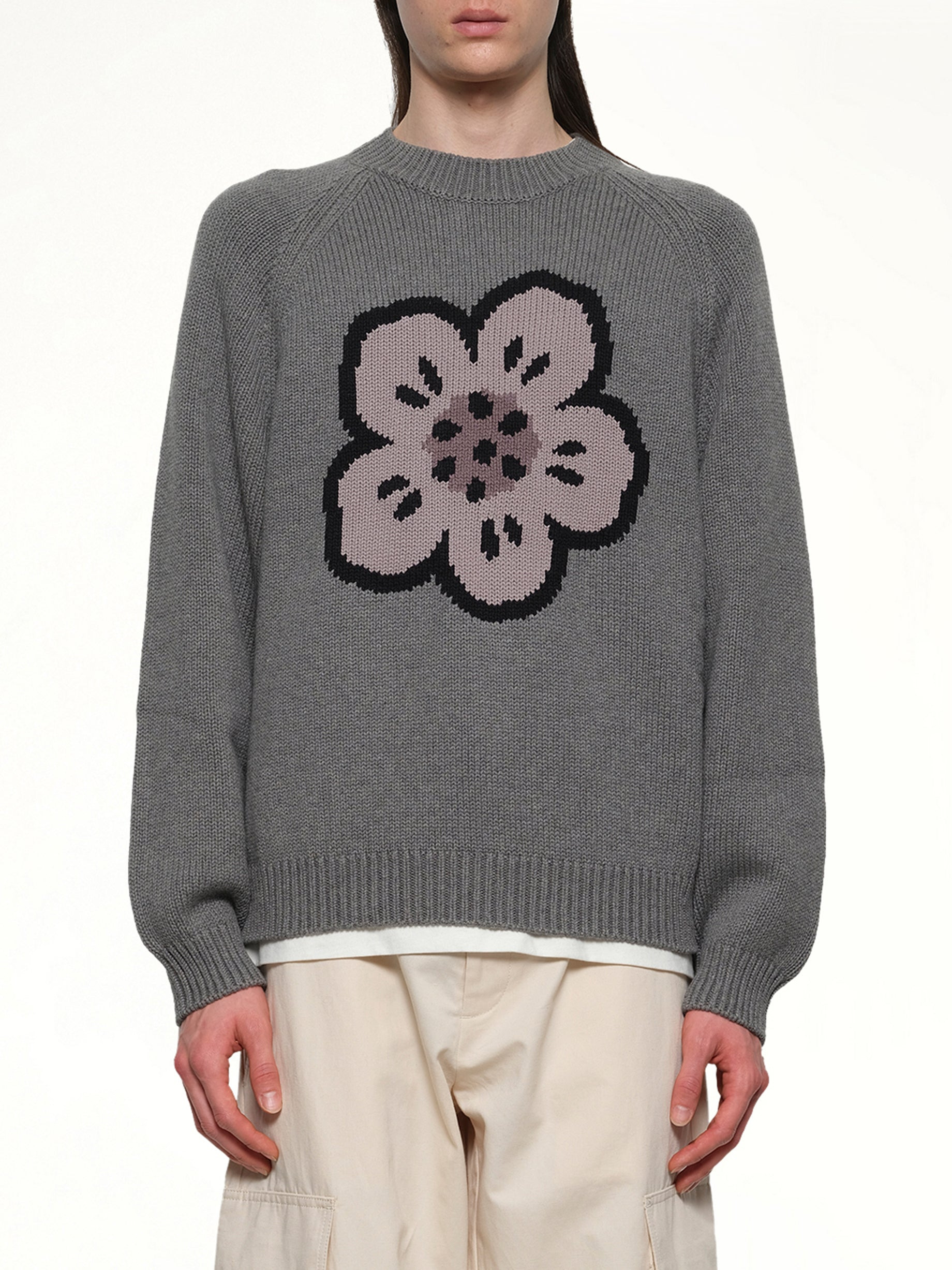 Boke Flower Jumper in Pale Grey - 1