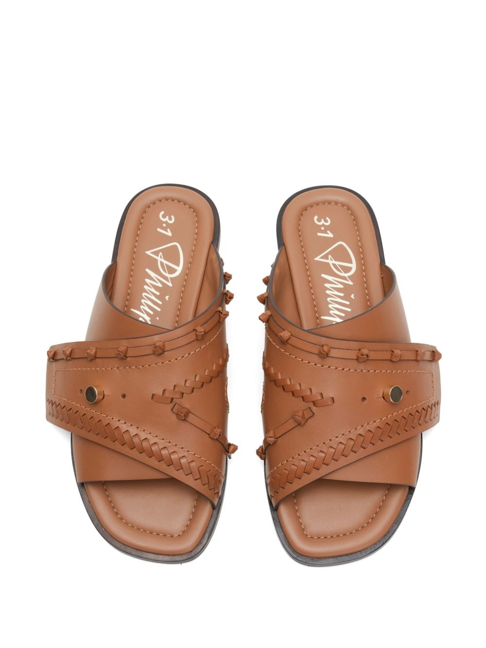 leather crossover sandals - 4