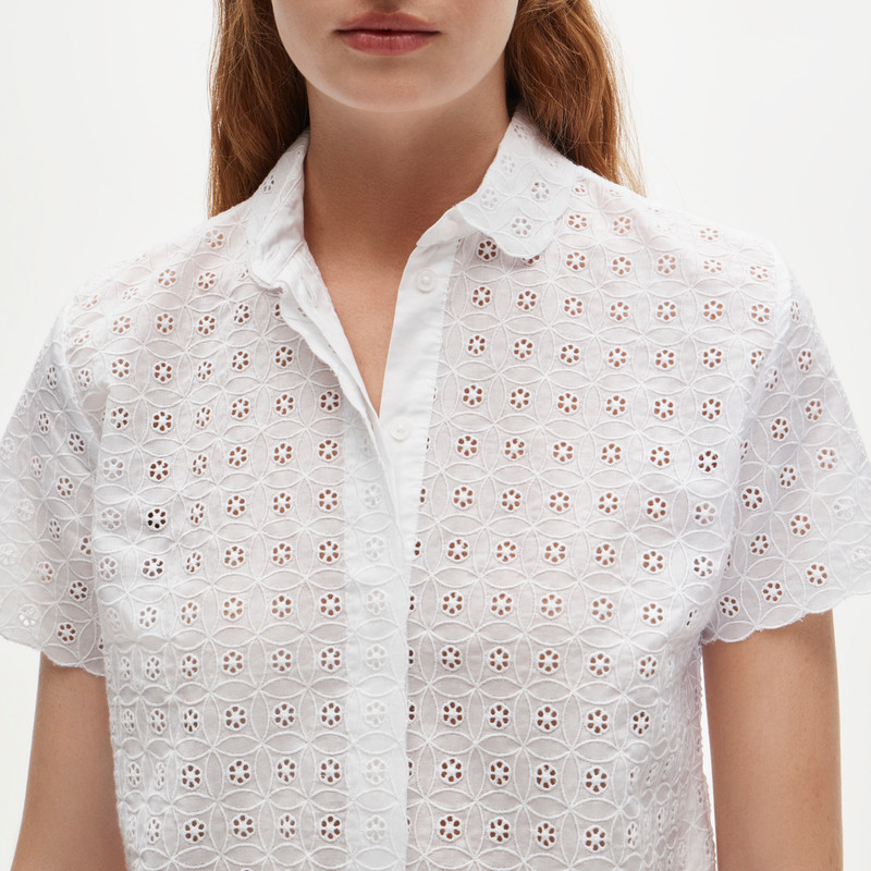 Gamine button-up shirt in eyelet 4