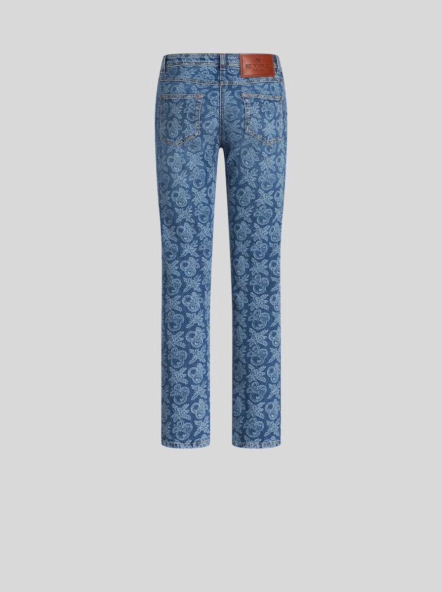 DENIM JEANS WITH LASERED APPLES - 5